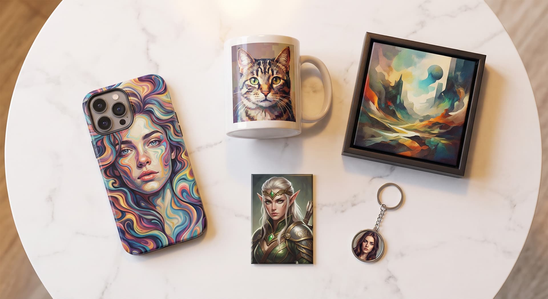 Custom AI-generated merchandise