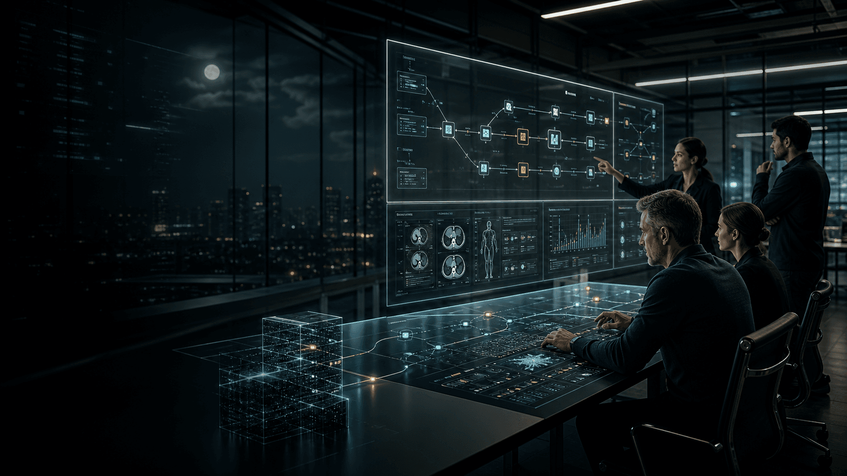 AI workflow command center with human review dashboards